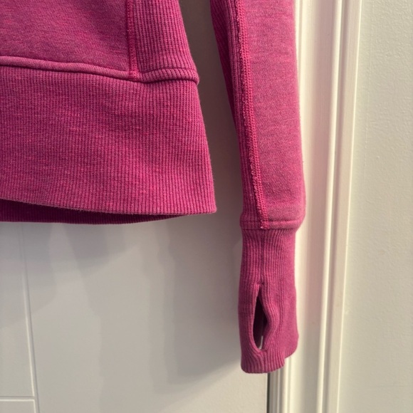Lululemon Scuba Full Zip Hoodie Jacket Fuchsia Pink Size 6 Thumbholes - Picture 7 of 16